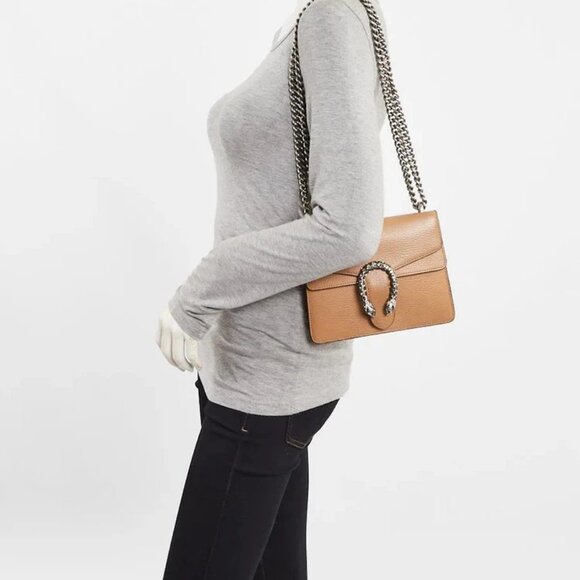 Gucci Beige Leather Mini Dionysus Shoulder Bag - Picture 2 of 10